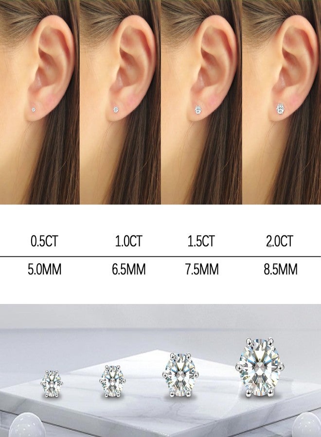 Saintda Moissanite Stud Earrings for Women 925 Sterling Silver Lab Grown Created vvs Diamond Studs Earrings Wedding Gifts Wife Jewelry Women Men Girls - Image 3